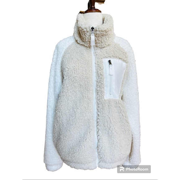 SAGE Women’s Teddy Polar Fleece Zip Front Jacket in Cloud, S - Picture 3 of 13